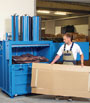 Baler Model 509:  The big door opening makes it
			easy to fill and is perfect for large pieces of cardboard.