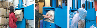 Balers for plastic and cardboard